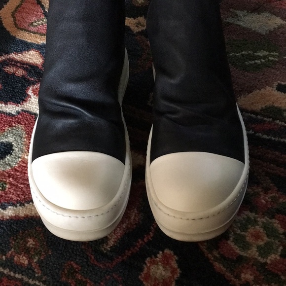 👞💛 Rick Owens classic Sock shoe in leather sz 6 - Picture 2 of 6